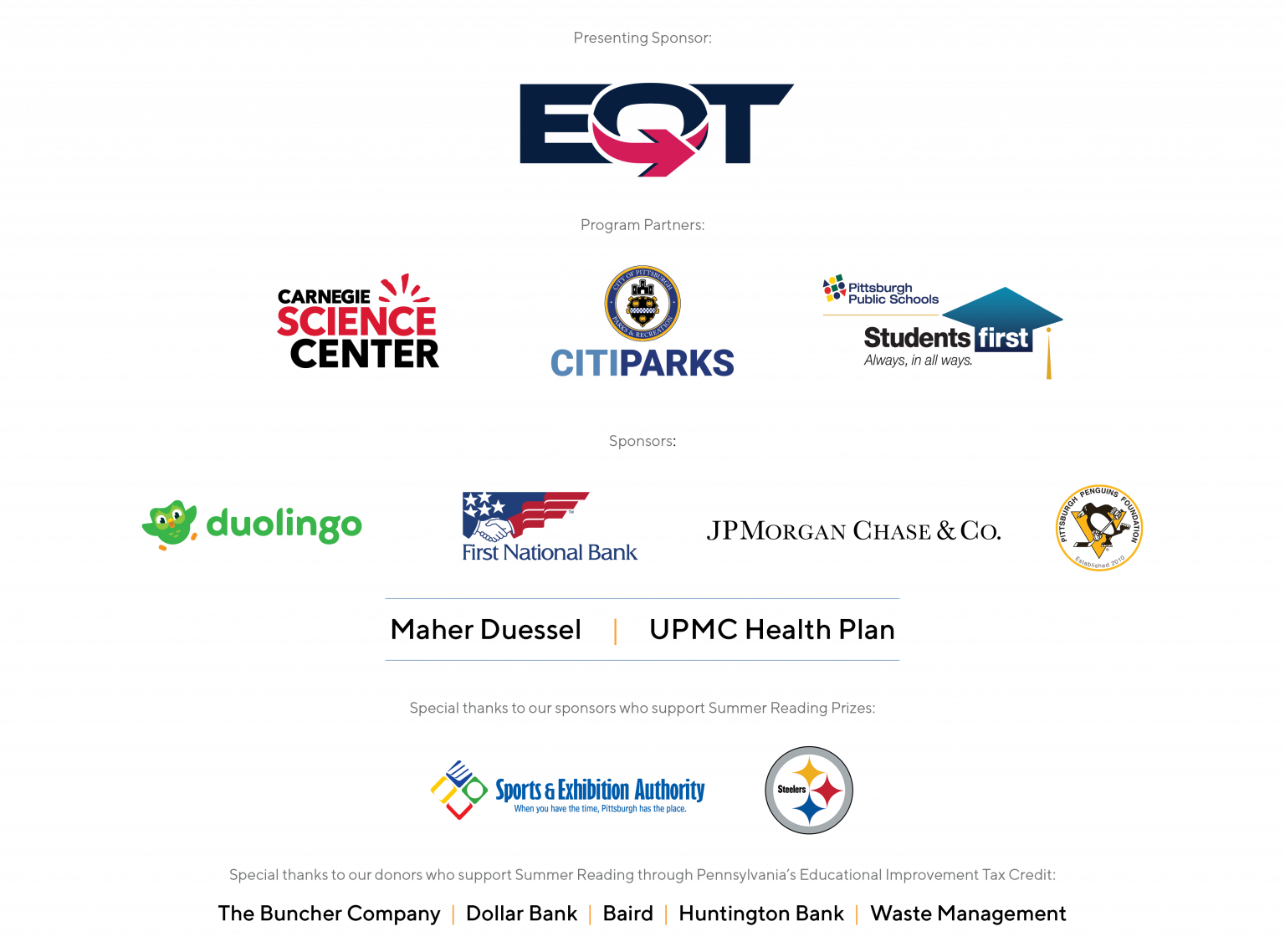 EQT – Campeão da Leitura de Verão na CLP – Carnegie Library of Pittsburgh